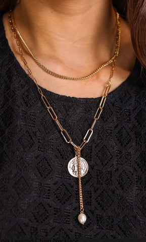 Layers On Coin Necklace