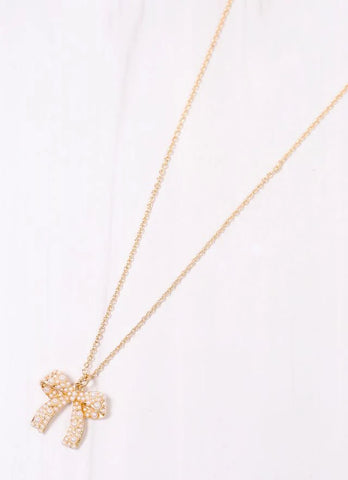 Pearly Bow Necklace