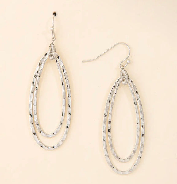Hammered Oval Earrings