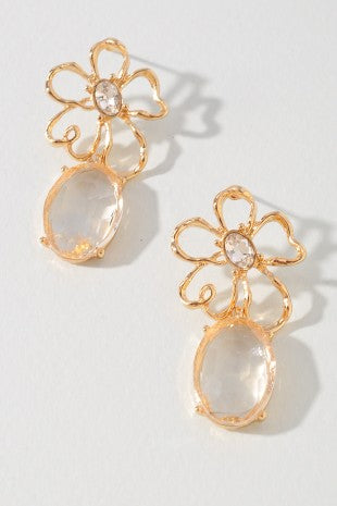 Rhinestone Flower Earrings