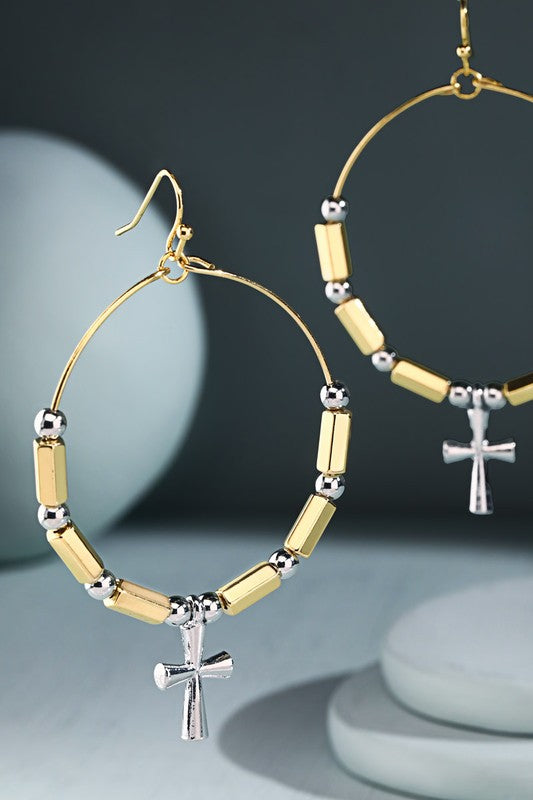 Dangling Cross Hoops